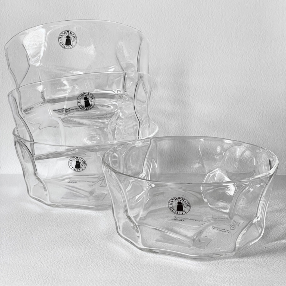 Set of 4 - IKEA x Marimekko BASTUA Bowl 5” Borosilicate Glass 105.426.29